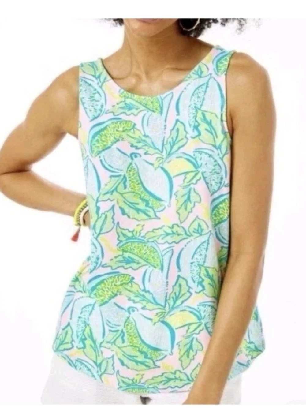 LILLY PULITZER Kristen Tank Top In Urchin Pink Vitamin Sea Size Small